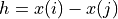 h = x(i) - x(j)