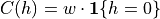 C(h) = w \cdot \mathbf{1}\{h=0\}