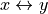 x \leftrightarrow y