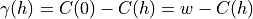 \gamma(h) = C(0) - C(h) = w - C(h)