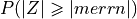 P(\vert Z\vert \geqslant \vert merrn\vert)