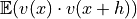 \mathbb{E}(v(x)\cdot v(x+h))